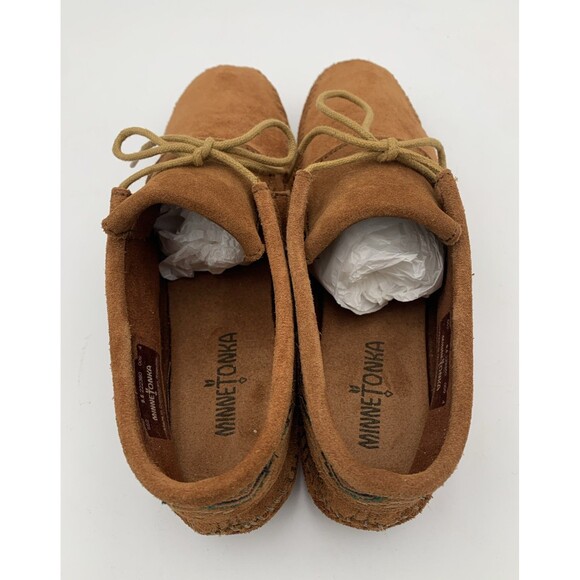 Minnetonka Mosaic Ankle Brown Suede Women’s Moccasin Size 9.5 New In Box . - Picture 4 of 9